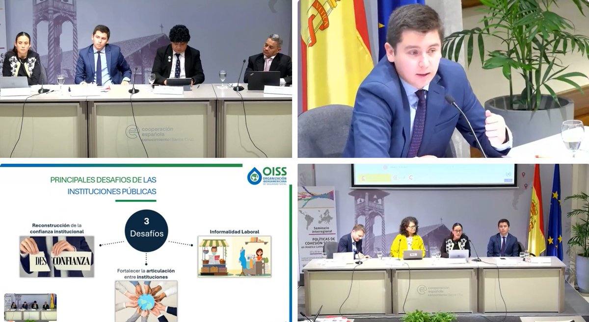 📌 #NoticiaOISS | El Coordinador de #OISSBolivia, participó en Seminario Interregional sobre Políticas de Cohesión Social en AL y Europa 🌎 de <a href="/cepal_onu/">CEPAL</a>, destacando 3️⃣ desafíos clave para fortalecer la seguridad social en #Bolivia 🇧🇴

🔗 Conoce cuáles 👉🏽 acortar.link/clbmyC