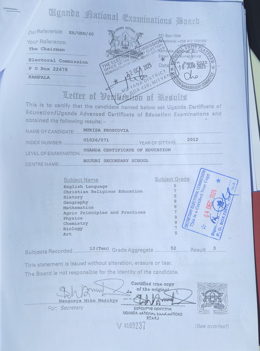 KYAMBADDER's tweet image. Look at the @NUP_Ug candidate for Mityana District Woman MP 😂 

No UACE certificate 😂 

Another 'Sodo saga' 

@jr_kiyimba 
@TonyNatif 
@SimonKaggwaNjal