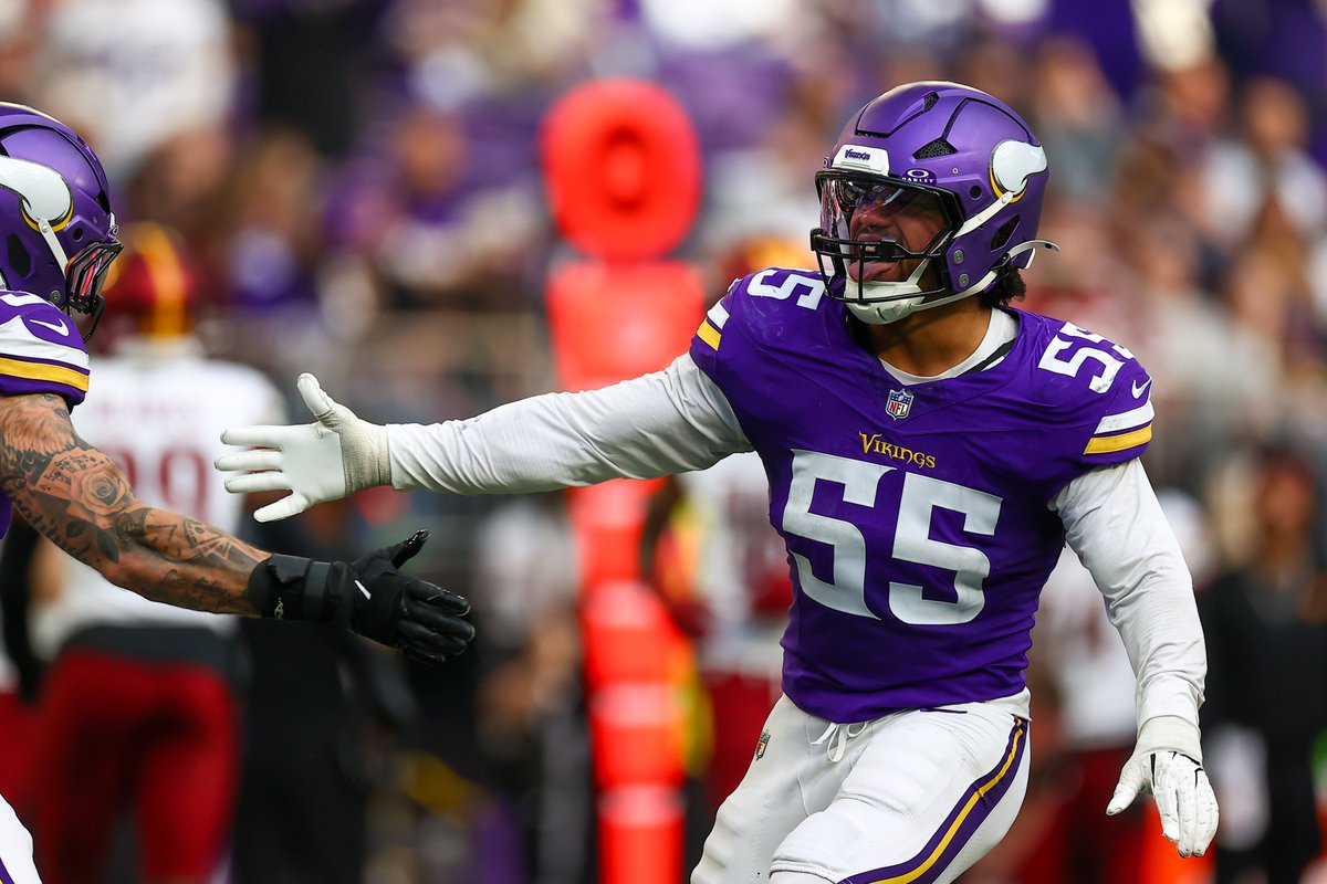 VikingsPR's tweet image. .@EWIL23 is one of 17 players since 1999, and first since Maxx Crosby in 2023, to have 90 total tackles, 5.0 sacks and 15 tackles for loss in a season.

#ProBowlVote