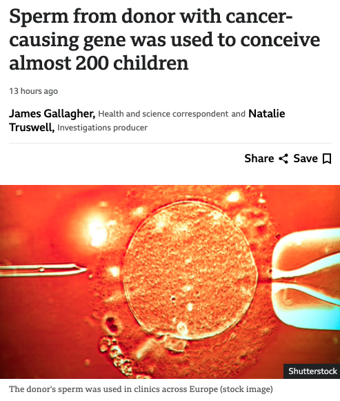 LiveAction's tweet image. BREAKING

Almost 200 children fathered by the same sperm donor may have inherited a cancer-causing gene.

Tragically, several of the children have already died—

And few who inherit the gene will avoid a cancer diagnosis.

The priority of the IVF industry is profit.

It’s…