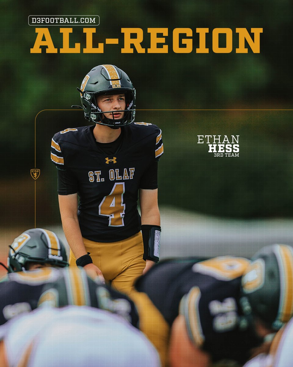StOlafAthletics's tweet image. Q: Who is @StOlafFB's first @d3football All-Region kicker?

A: ⤵️

RELEASE: athletics.stolaf.edu/news/2025/12/1…

#UmYahYah | #OlePride | #d3fb