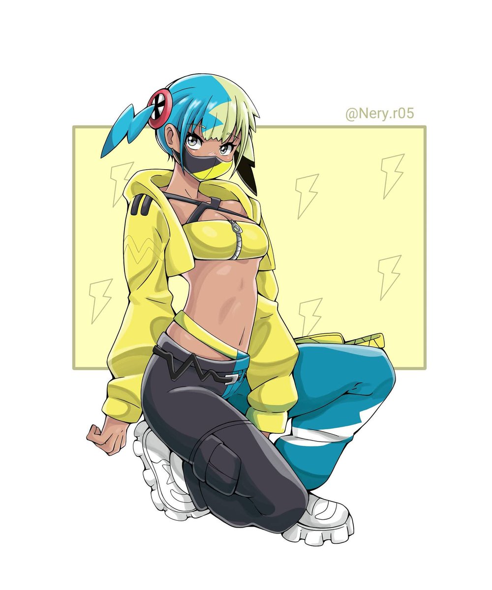 Ever since I saw her design, I've been dying to draw her ⚡⚡ The Electric-type Gym Leader from the new Pokémon game, I loved her design 🙌🏻⚡⚡ 

#pokemon #naria #canari #pokemonza