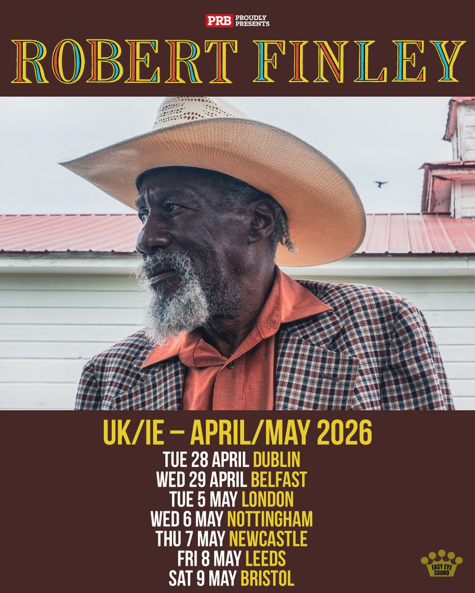 PRBpresents's tweet image. - @TheRobertFinley's April / May Tour 2026 just got bigger! With two new dates added for Dublin and Belfast.

Find all tour tickets at: prbpresents.com/robert-finley/…