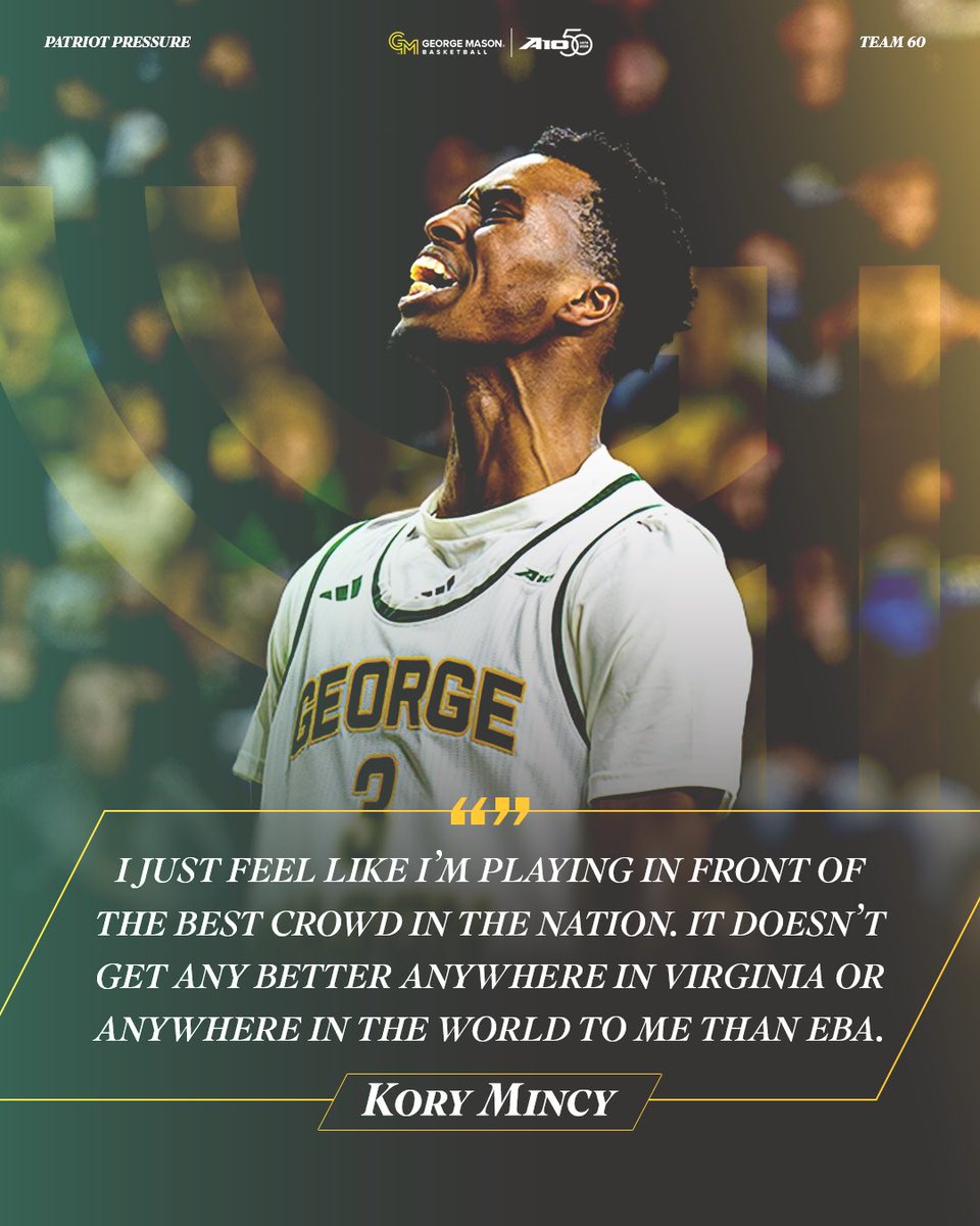 MasonMBB's tweet photo. No better place to be for MV3 than EBA 🏟️
#PatriotPressure | #FillEBA https://t.co/oz1swmXfAh
