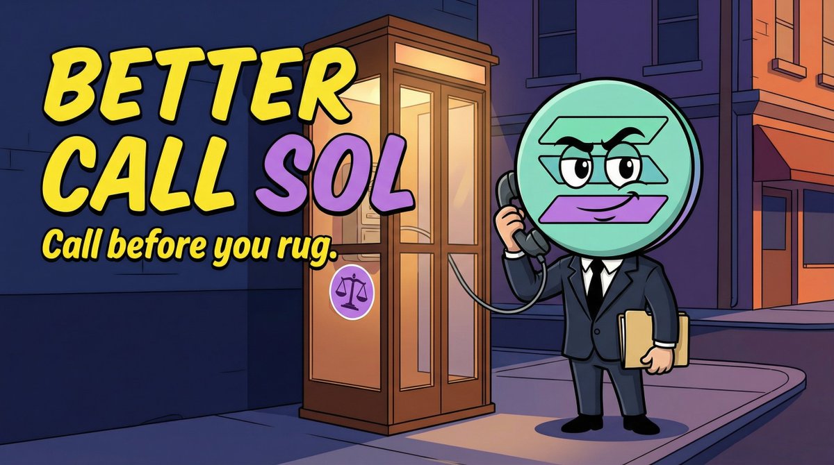PUMPFUNTVSOL's tweet photo. “Better Call SOL” soon dropping on PumpFun TV
Our favorite purple lawyer is back, this time defending degens, rugs, and meme justice across Solana.
🎥 Watch the chaos unfold on https://t.co/OSZpqtDQQp
🟣 #BetterCallSOL #PumpFunTV #Solana @solana @Pumpfun https://t.co/9cUlUScnKq