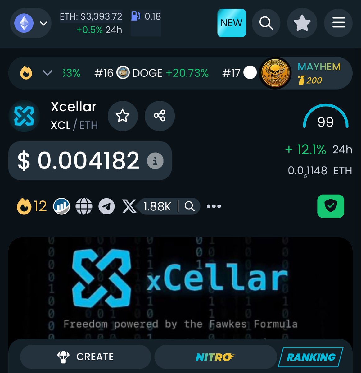AuzsomeAustin's tweet photo. You won’t be able to stop $XCL once $SENT releases buybacks and burns. 

Trending #12 on Dextools! 

$XCL MAFIA CAN’T BE STOPPED! https://t.co/FmPuUdBtU9