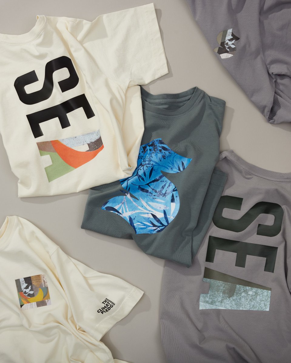 climatepledge's tweet image. . @climatearena’s annual artist collab is here. This season features PNW printmaker @keldajm, whose layered designs echo the @SeattleKraken’s “beneath the surface” identity. Proceeds support @onerooffdn’s environmental justice pillar. bit.ly/4pTpcYk