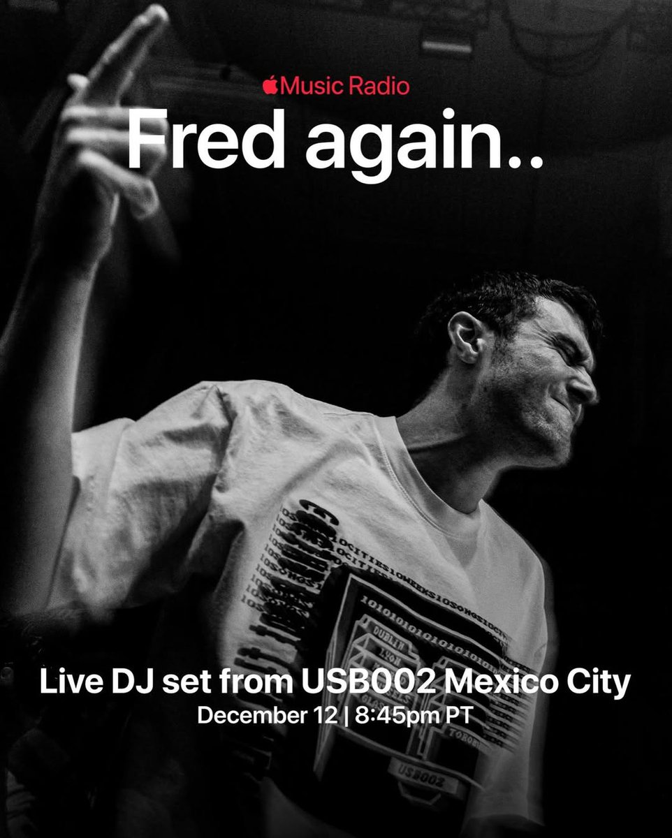 BEATOFICIAL's tweet photo. Fred Again.. cerrará el año con una transmisión exclusiva de su set en USB002, directo desde la CDMX. 🔥 Si no alcanzaste boleto, esta es tu oportunidad de vivir la magia en tiempo real.
 🐝 https://t.co/Us0hQS5n93
#FredAgain #CDMX #LiveSet #USB002 #BeatDigital #concierto #live https://t.co/LskhTaoZhD
