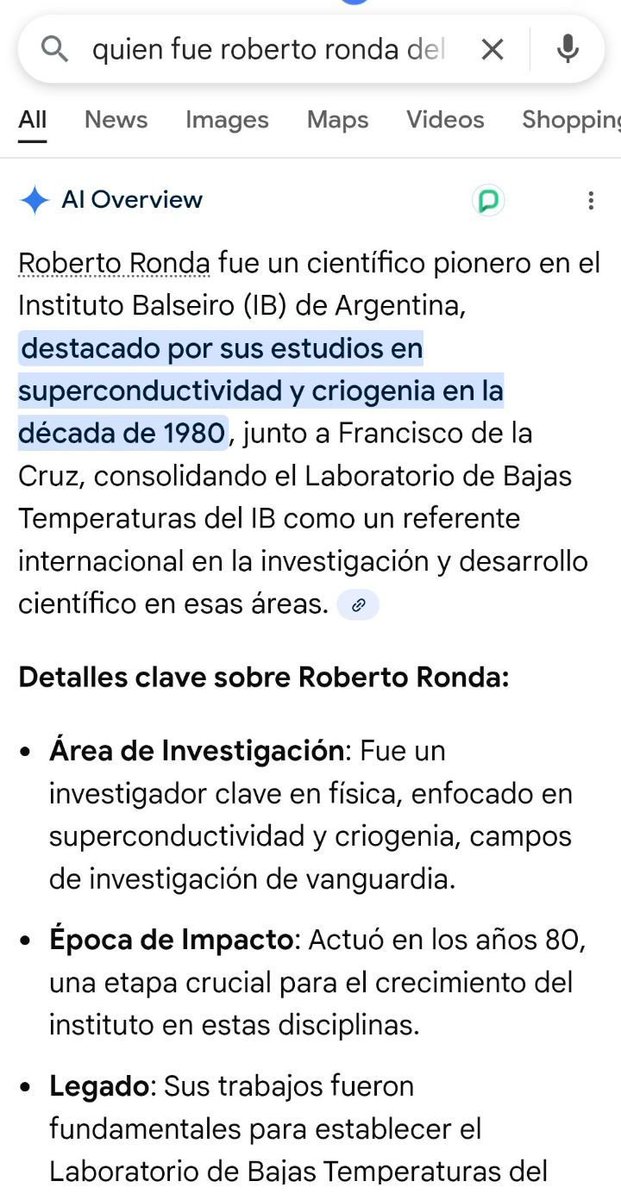 maxifirtman's tweet image. 👻ROBERTO RONDA, CIENTÍFICO FANTASMA

Una búsqueda de Google con IA:
1) el lunes luego de la nota de La Nación 
2) hoy, luego del planteo de fake en redes

El problema no son los errores de una nota sino que en el próximo entrenamiento de los modelos esto pasa a entrar como facto…