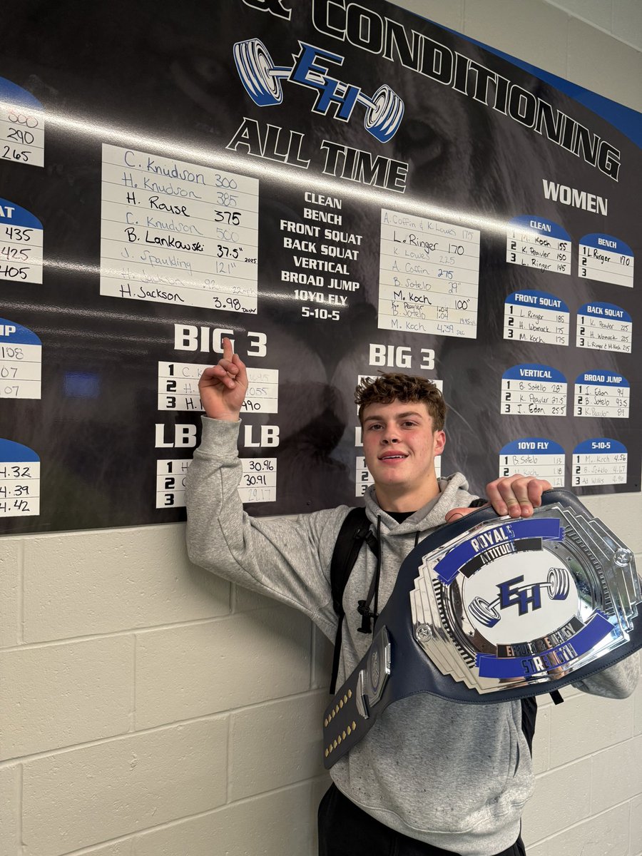 We had 2 absolute studs this week during testing. <a href="/kenziekoch35/">Kenzie Koch</a> had a massive broad jump of 100” and Hayden Jackson broke the school record in the 5-10-5 running a 3.98 😳🥶 (using Dashr silver)