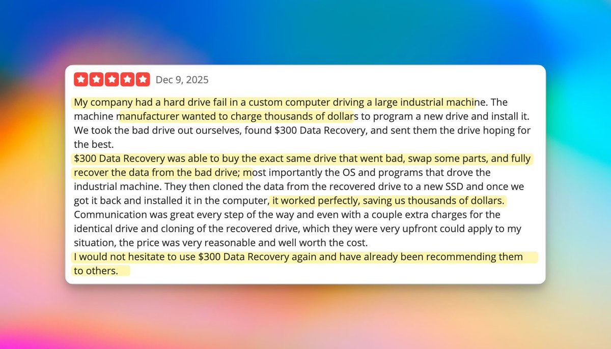 Industrial machine down? Manufacturer wanted thousands? 💸 We recovered everything for $300! 💾✨ Another business saved from costly equipment replacements! When expertise meets affordability, everyone wins 💪🔧 #DataRecovery #300DDR #BusinessSolutions buff.ly/u596zpE