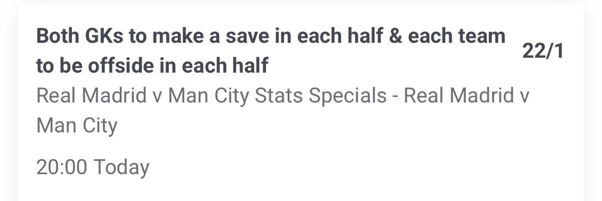 Taking Garcia SOT ladder tonight and a small paddy special. If mbappe comes on as super sub this could get juicy.

1u
.5u
.2u

And .2u on special