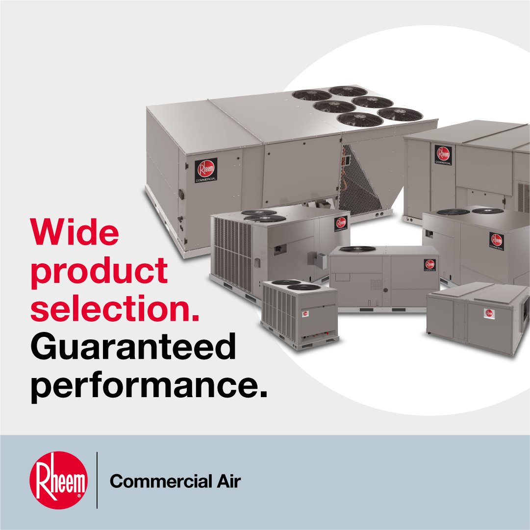 Rheem Commercial Air offers a comprehensive range of gas/electric, air conditioning, and heat pump systems that meet the needs of offices, retail spaces, schools, health care centers, restaurants, and other commercial applications. Learn more: bit.ly/4iothkM