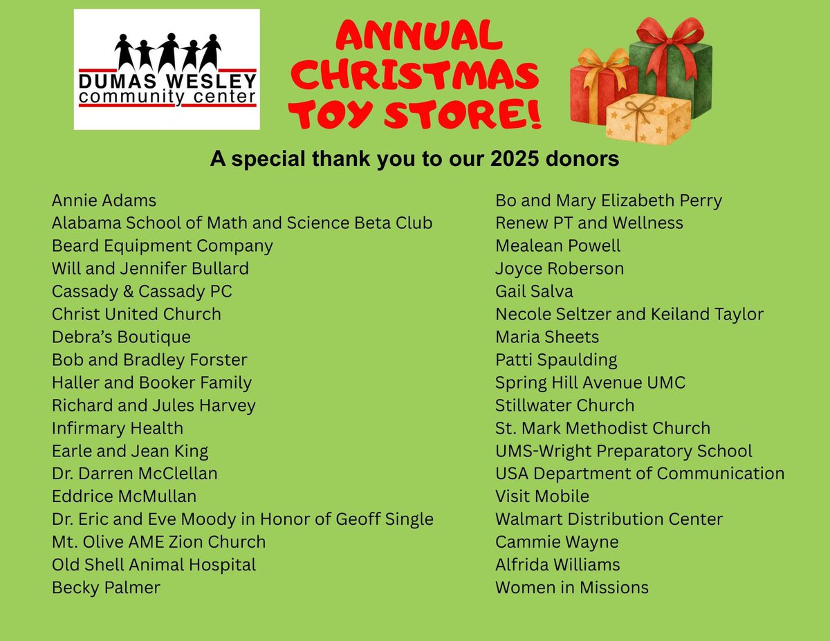 A HUGE thank you to our donors thus far. The Annual Toy Store allows low-income families an opportunity to purchase new toys and bikes for Christmas at a fraction of their retail value with all proceeds benefiting our free After School Achievement Program.