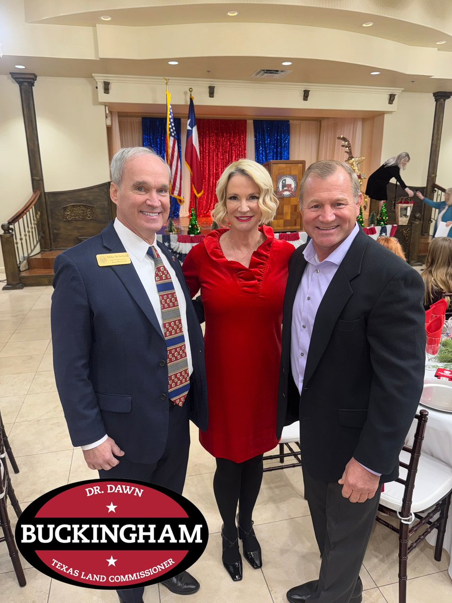 DrBuckinghamTX's tweet photo. It was a pleasure to join the Republican Women’s Club of Katy with State Representative @RepSchofield, Congressional Candidate @TreverNehls, and RNC National Committeewoman Texas, @debbiegeorgatos. 

At the @TXGLO, we proudly serve Texans and stand with leaders keeping Texas red, strong, and unstoppable! 🇺🇸🔥