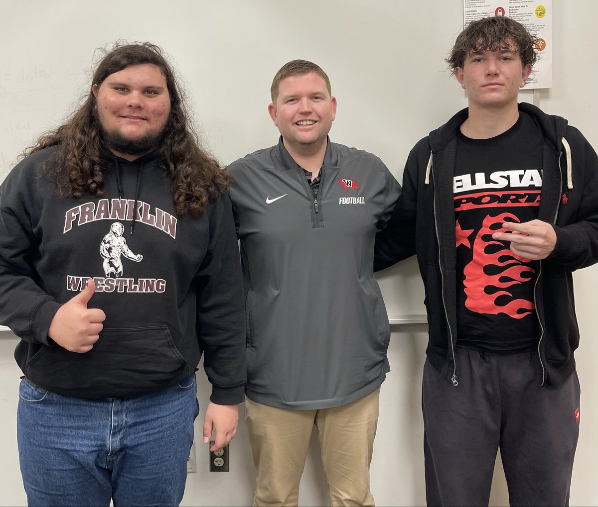 adamgrimes22's tweet photo. Great to see @CoachCerf from @WhitworthFB at Franklin today to speak to our players! https://t.co/wEOPUMuiGY
