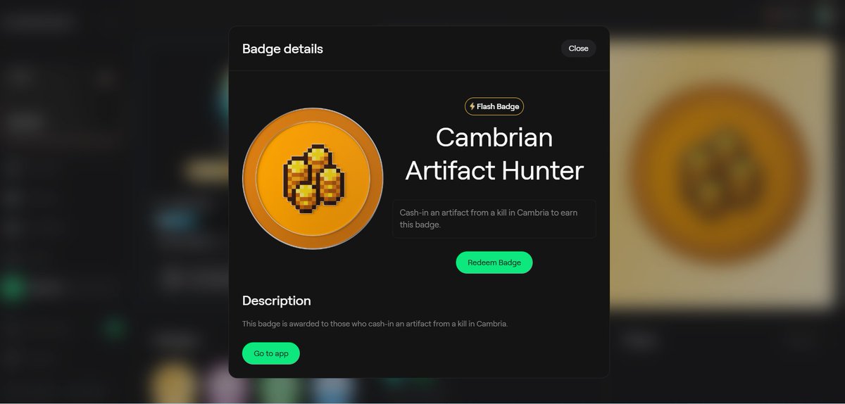 It's official, I'm now a certified Artifact Hunter in <a href="/playcambria/">Cambria</a> 

looks shiny. if you're playing Cambria, you should go claim your badge now on <a href="/AbstractChain/">Abstract</a>