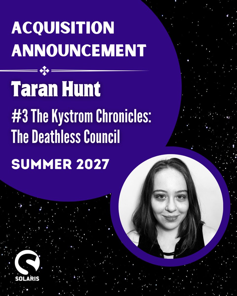 Solarisbooks's tweet photo. 🚨 ACQUISITION ANNOUNCEMENT🚨

CALLING ALL FANS OF #TheImmortalityThief!

We're delighted to announce the acquisition of THE DEATHLESS COUNCIL the third &amp; final book in THE KYSTROM CHRONICLES! To find out more, head to FanFiAddict for a Q&amp;A with Taran! 👉  https://t.co/YLblWwkiP4 https://t.co/xavvgOEoZp