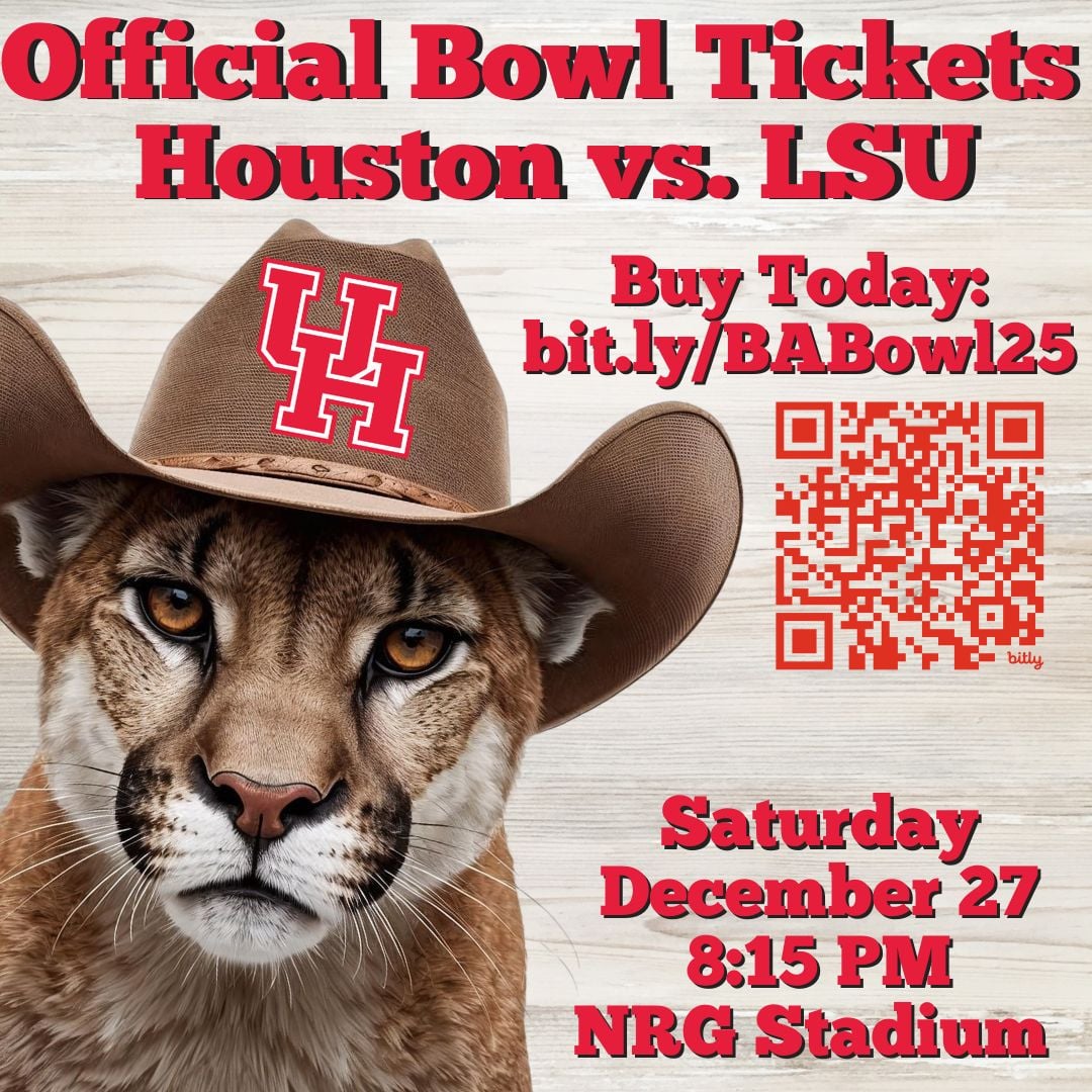 BayAreaCoogs's tweet image. 🔥BOWL ENERGY ACTIVATED🔥
Buy Now: bit.ly/BABowl25 
#Coogs vs. #LSU 👀🐾 Official DISCOUNTED tickets — grab yours &amp;amp; let’s turn NRG into a sea of RED! ❤️💥🎟️ Go Coogs!!!
@UHCougarFB @UHCougars @UHouston @houstonalumni @BayAreaCoogs @TexasBowl
#GoCoogs #TexasBowl