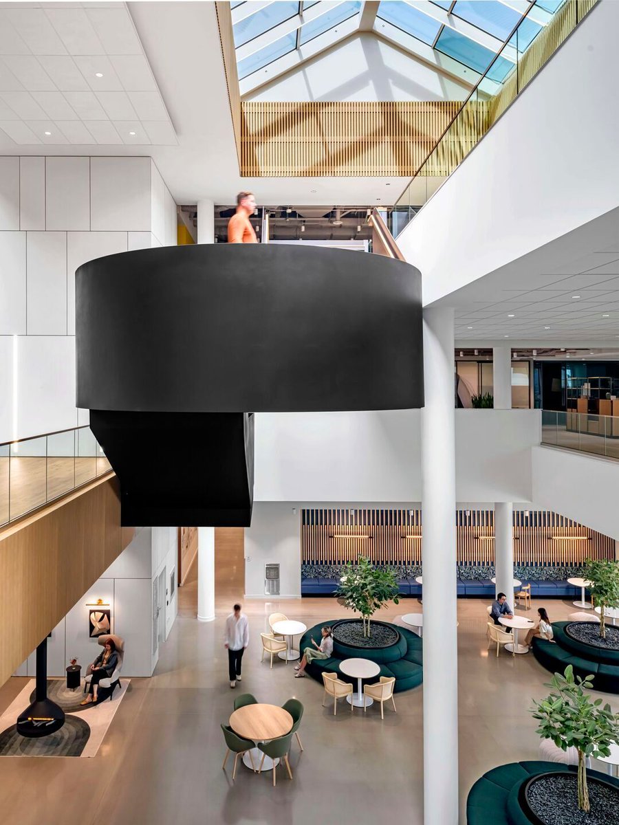 Archello's tweet photo. HOK’s @HOKNetwork all-electric Co-operators Headquarters in Guelph advances net-zero design through locally sourced wood, regional limestone, reused furnishings, and adaptive systems. https://t.co/KS2pN44efk 

#LowCarbonMaterials #NetZeroDesign #CircularConstruction https://t.co/71kktXnkan