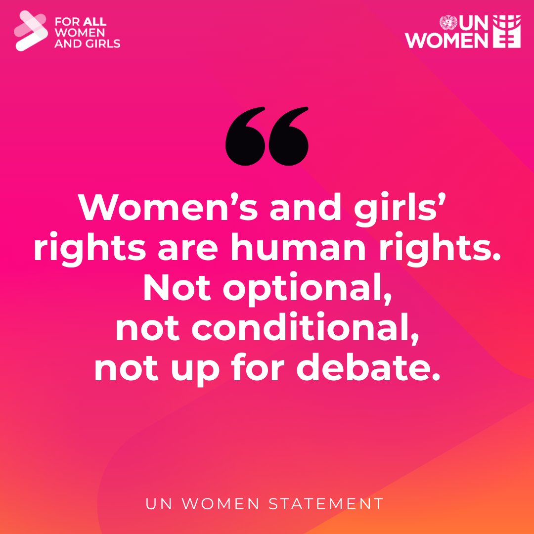 Human rights are essential to daily life — and women’s rights are at their core.

This #HumanRightsDay, we’re calling for stronger justice systems, stronger protections, and stronger will to turn commitments into real change.

🔗 unwo.men/AWNv50XH1E0

#ForAllWomenAndGirls