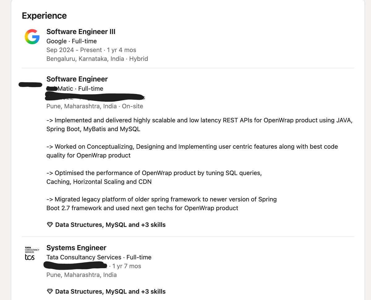 3.5 LPA -> 75 LPA+ in 5 years. 
TCS -> Google 

𝗧𝗼𝗱𝗮𝘆, 𝘄𝗵𝗶𝗹𝗲 𝗽𝗹𝗮𝘆𝗶𝗻𝗴 𝗧𝗧, 𝗜 𝗺𝗲𝘁 𝗮 𝗽𝗲𝗿𝘀𝗼𝗻 𝘄𝗵𝗼𝘀𝗲 𝗰𝗮𝗿𝗲𝗲𝗿 𝗮𝗿𝗰 𝗽𝗿𝗼𝘃𝗲𝘀 𝗲𝘃𝗲𝗿𝘆𝘁𝗵𝗶𝗻𝗴 𝘄𝗲 𝗻𝗲𝗲𝗱 𝘁𝗼 𝗸𝗻𝗼𝘄 𝗮𝗯𝗼𝘂𝘁 𝗮𝗺𝗯𝗶𝘁𝗶𝗼𝗻 𝗮𝗻𝗱 𝗵𝗮𝗿𝗱 𝘄𝗼𝗿𝗸. 

Start Point