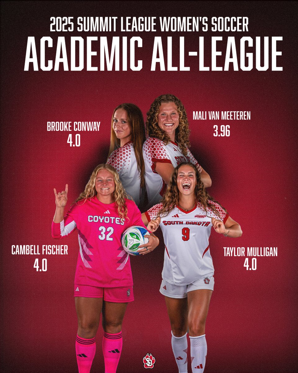 Congratulations to our four Coyotes who were named to <a href="/TheSummitLeague/">The Summit League</a> Academic All-League Team!

📰:yote.us/4psuKJt

#GoYotes