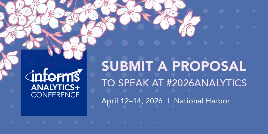 Are you ready to share your insights with the brightest minds in analytics, AI, and data science? Submit a presentation for the 2026 INFORMS Analytics+ Conference. 🔗 bit.ly/48Katb7
📅 Deadline: January 5, 2026