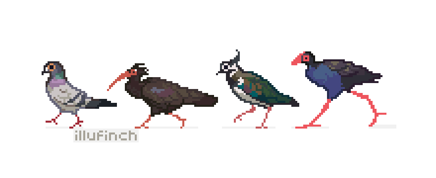 march, my bird army #pixelart #ドット絵