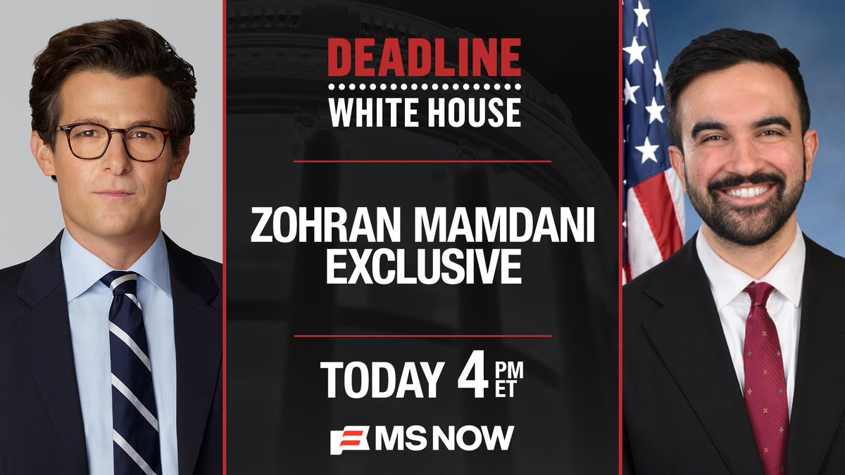 EXCLUSIVE: <a href="/jacobsoboroff/">Jacob Soboroff</a> interviews New York City Mayor-elect Zohran Mamdani to discuss ICE activity in the city.

Tune in to the conversation at 4 p.m. ET during <a href="/DeadlineWH/">Deadline White House</a>  on <a href="/MSNOWNews/">MS NOW</a>.
