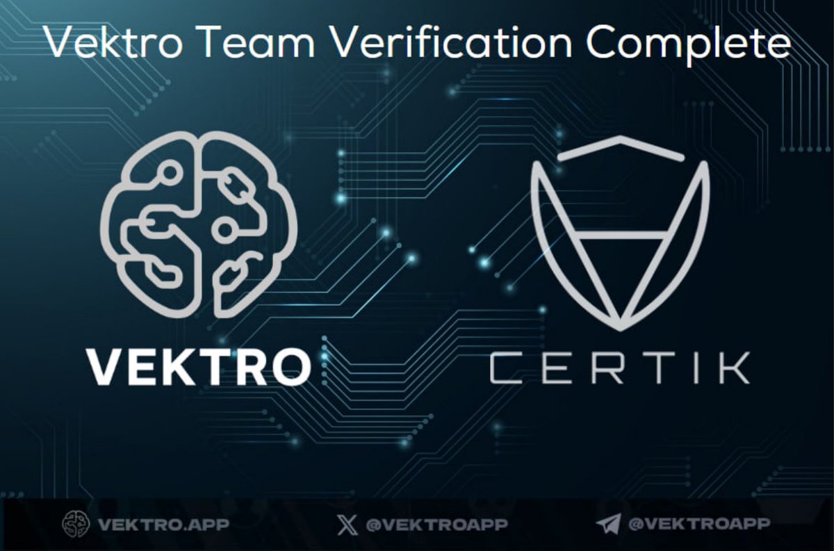 MillieToshi's tweet photo. RT @VektroApp: Vektro team verification complete by @CertiK 
https://t.co/gYSeHv6UE5 https://t.co/mMvL9obBc6