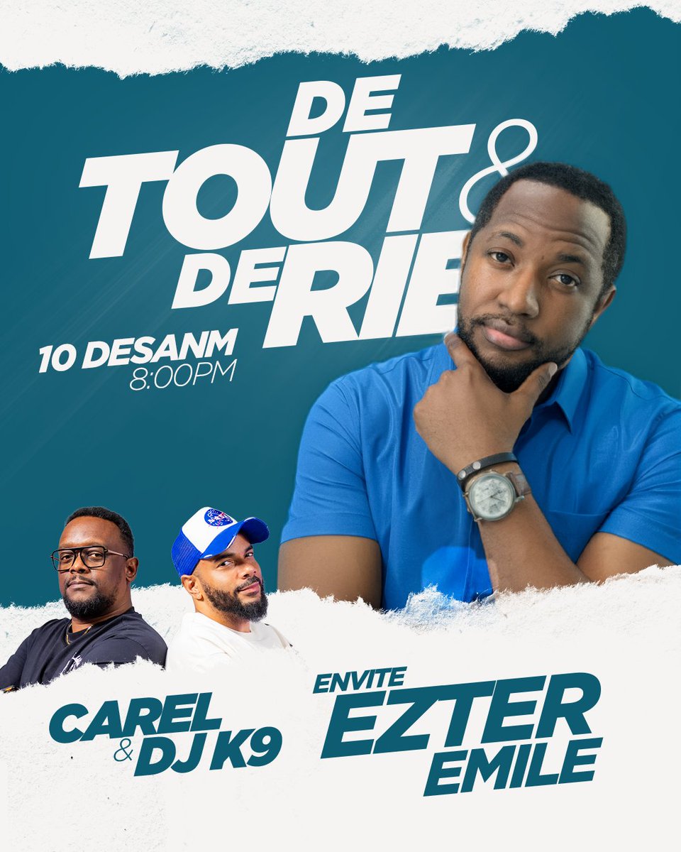 10 DESANM | 8:00 PM <a href="/etzeremile/">Etzer Emile</a>  ap chita avèk nou aswè a! Nou pral pale de tout, men sitou de reyalite peyi a. 🧠💸

Branche pou yon epizòd espesyal. 🔥