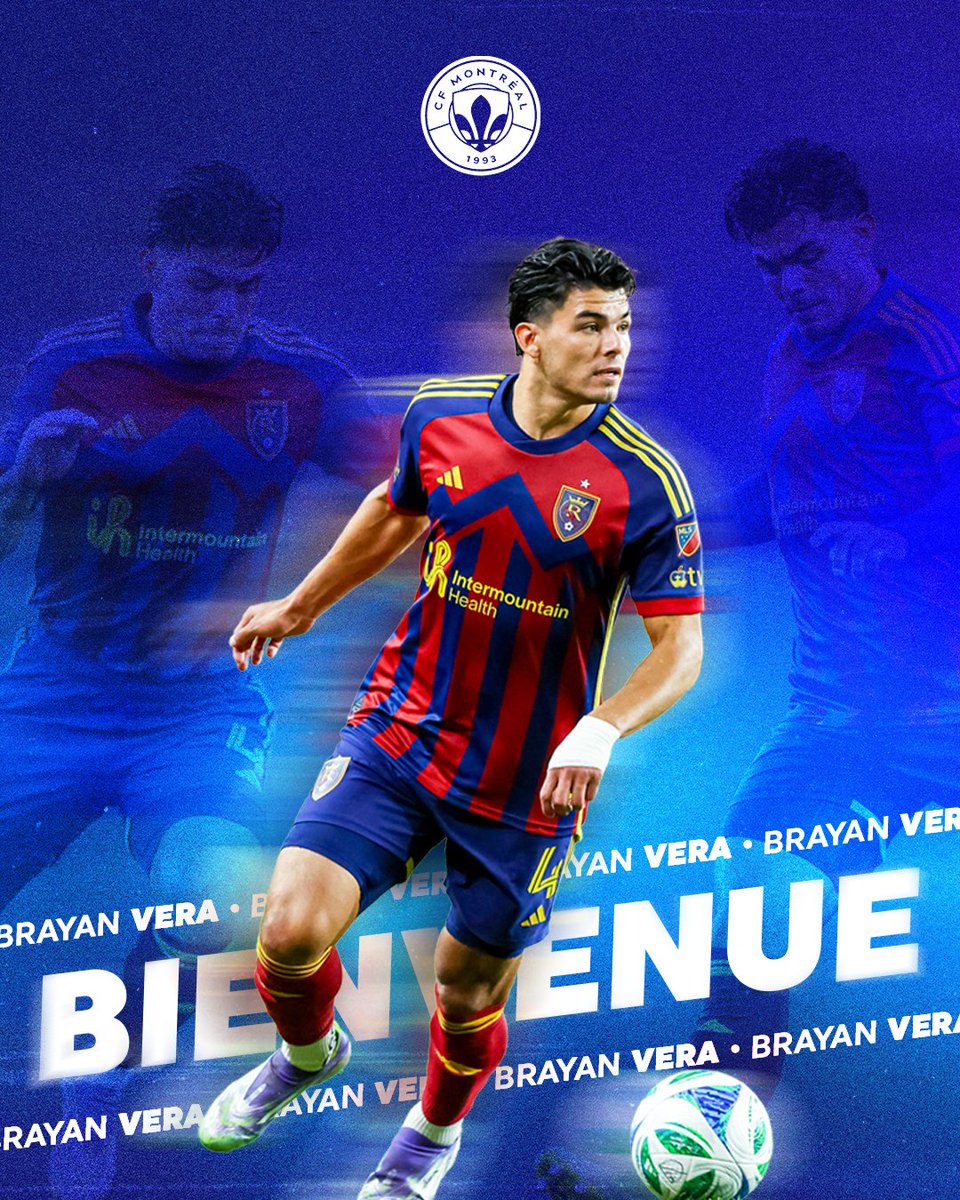 Bienvenue Brayan Vera 🤝

Le CF Montréal fait l’acquisition de Brayan Vera du Real Salt Lake >>> tinyurl.com/5n99d5a9

CF Montréal acquires Brayan Vera from Real Salt Lake >>> tinyurl.com/3e4btnr4

#CFMTL