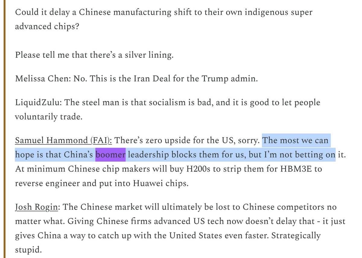 El Plan Boomer es la alternativa china al Veto Chud. En ambos casos, el camino natural de menor resistencia está llevand