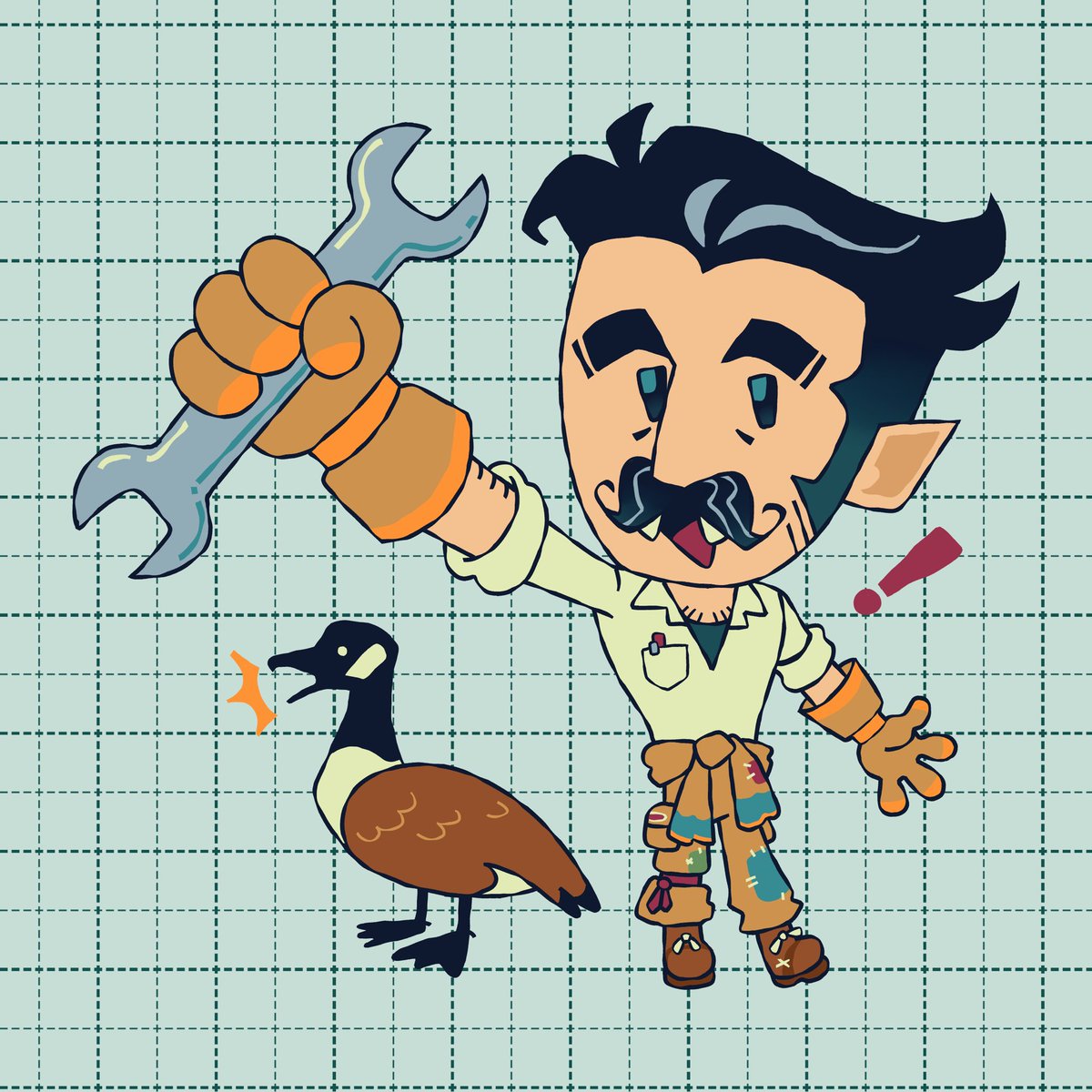 Beef0nts's tweet image. A man and his goose :]

#mumbojumbofanart #Hermitcraftfanart