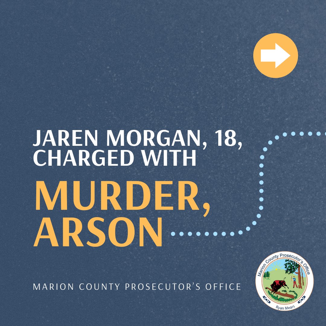 MCProsecutors's tweet photo. Yesterday, the Marion County Prosecutor’s Office charged Jaren Morgan, 18,  for his alleged role in the Murders of Corkey Morgan and Meghan Wiekerson on Thanksgiving Day.

Read more: https://t.co/gs2Wk0blrt https://t.co/6aozw0UYWi