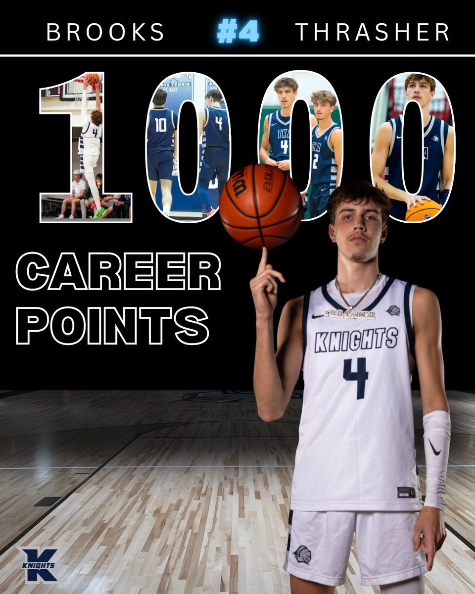 tkambb's tweet image. 🚨 BROOKS THRASHER REACHES 1,000 CAREER POINTS 🚨 

Congrats to 2026 Brooks Thrasher on reaching the 1,000 point mark for his varsity career. Lots of sacrifice in the unseen hours all leading to this special moment. 

We are proud of you!