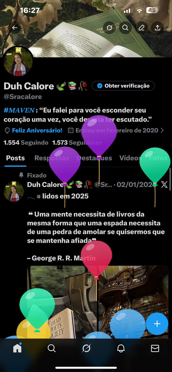 Entrando hoje só pra ver os balões subindo 🥹

Feliz aniversário pra mim 🎉