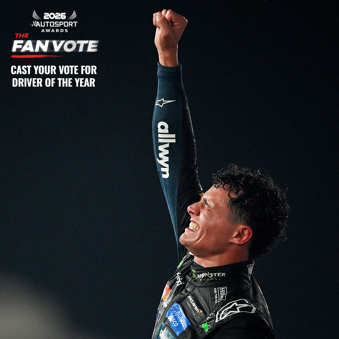 Motorsport's tweet image. REPOST if Lando Norris is your pick for driver of the year at the #AutosportAwards!

CAST YOUR VOTE HERE: autosport.com/awards-voting/