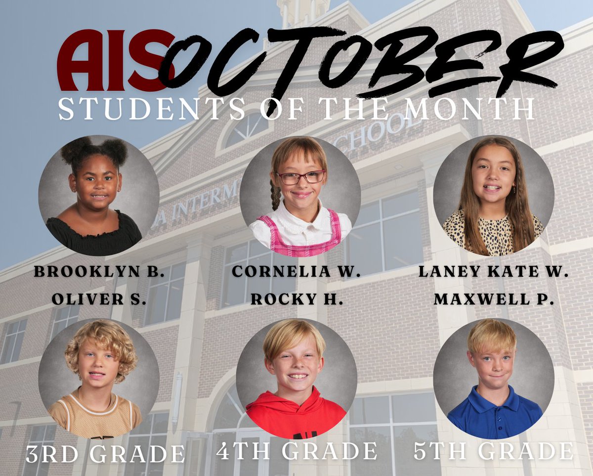 Team_AIS's tweet photo. Congratulations to our October Students of the Month and our Farm Bureau Insurance Maryville-Alcoa Agency AIS Star Student of the Month, Max Pierce!
https://t.co/IKTa1Ac7Mq https://t.co/NhCM5jGqBJ https://t.co/ynT2DmVuXg