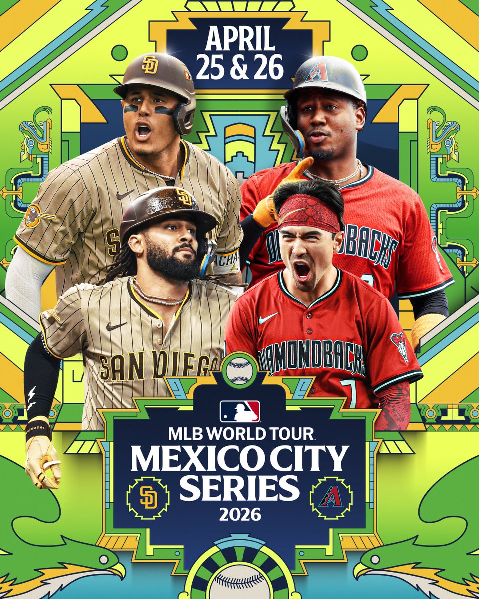 The Mexico City Series is back!
The @Padres and @Dbacks will play at Estadio Alfredo Harp Helú Béisbol on April 25 & 26!