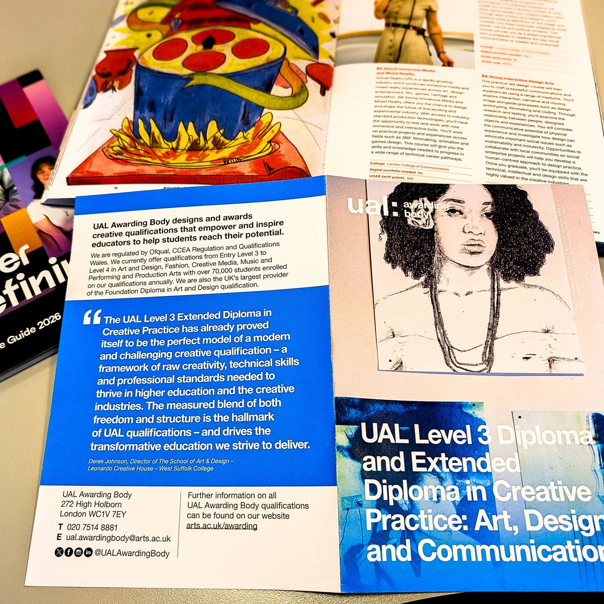 We are incredibly proud to celebrate the achievement of one of our talented Creative Practice students, Lorena, whose artwork has been selected to feature in this year’s UAL Awarding Body promotional leaflet. 

Congratulations, Lorena! We are incredibly proud of you.