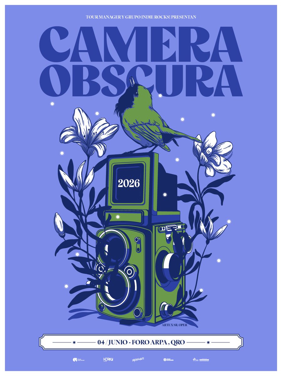 Camera Obscura en Querétaro!
🗓️ 4 de junio
📍 Foro arpa 
🎫 Boletos en arema👉 bit.ly/CameraOqro