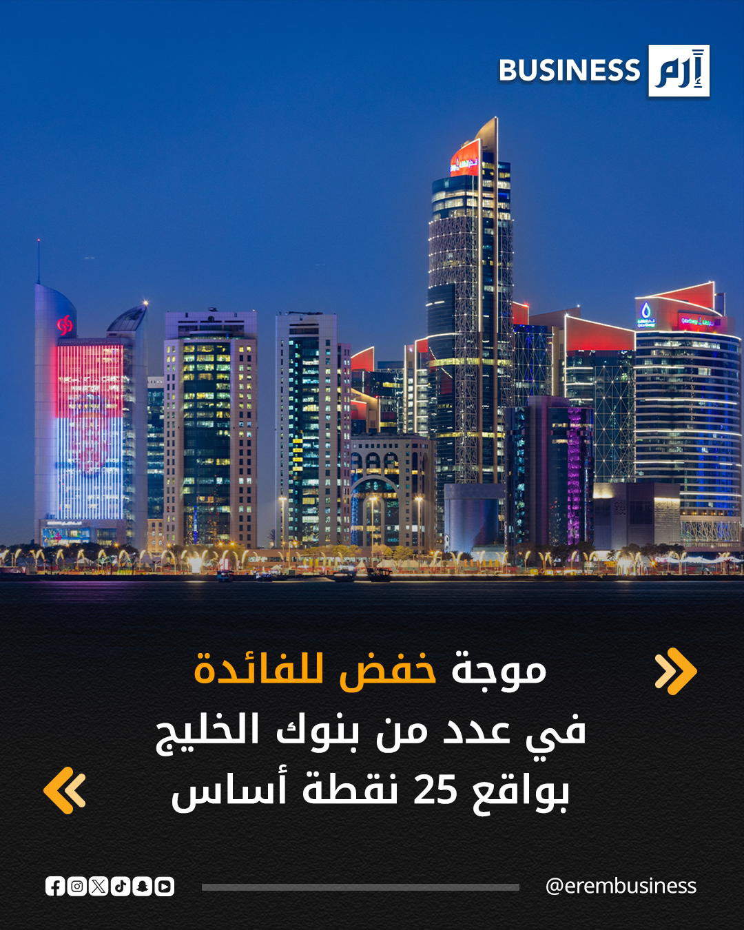 بعد قرار الفيدرالي.. بنوك خليجية تخفض سعر الفائدة 25 نقطة أساس 