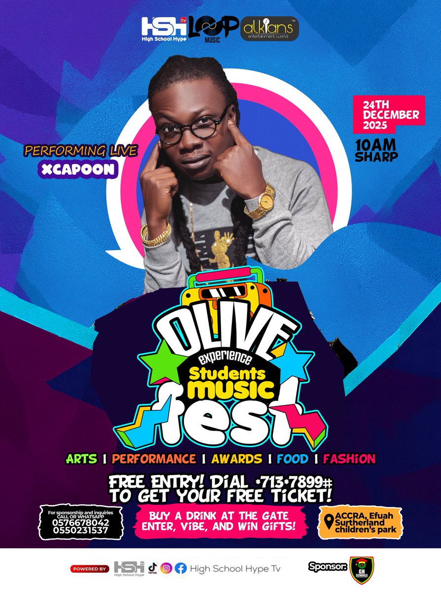 It’s another one ☝️ Alright let’s do this on the 24th of December. Supporting OliveTheBoy on the Olive Experience Students Music Fest. I guess the next day which is the 25th, all road leads to Ebo Noah’s Ark. lol 
#OliveExperienceStudentsMusicFest2025
#DettyDecemberInGhana2025 🔥