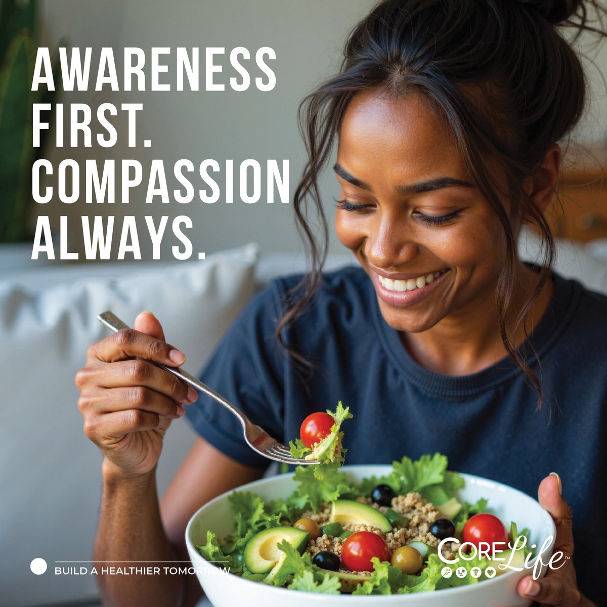 CoreLifeMD's tweet image. Take a moment to notice what you’re feeling and ask yourself, “What do I really need right now?”
Swap judgment for curiosity.

Creating even a little space between an urge and your action can help you break automatic patterns and make choices that feel more intentional.