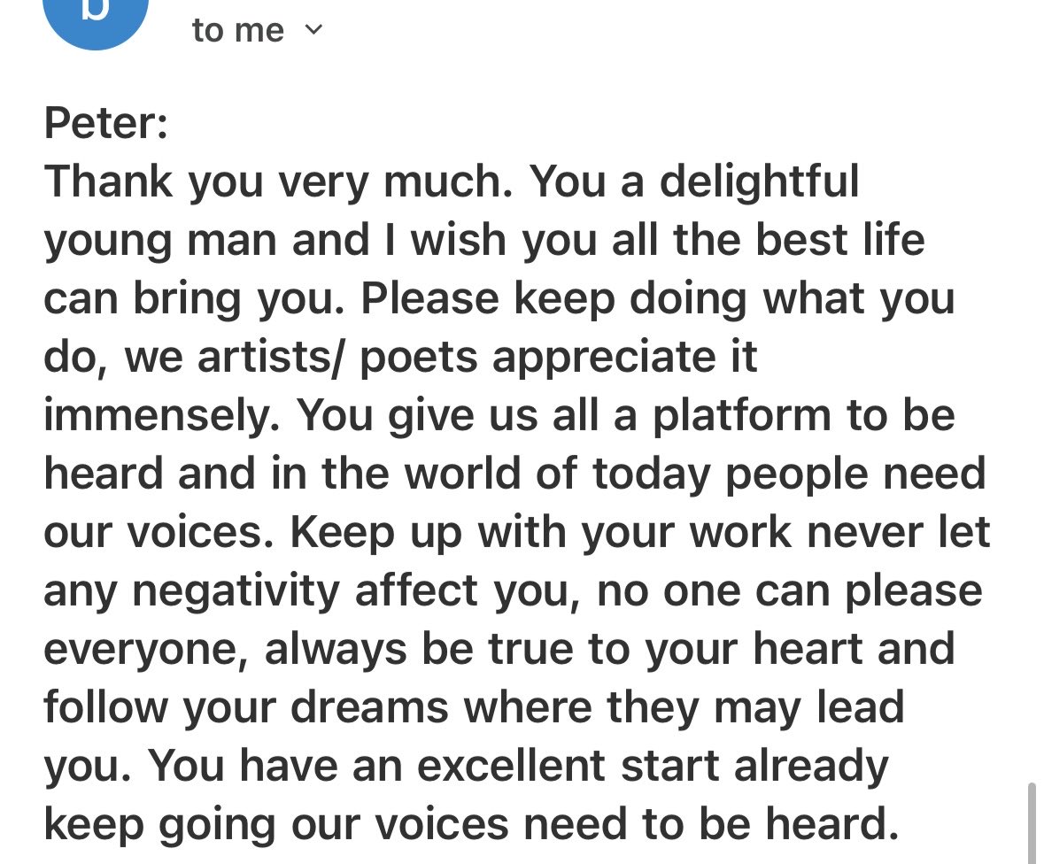 Kind words like this keeps me inspired to continuing conversations around literature, books and culture, though it can be very challenging sometimes.