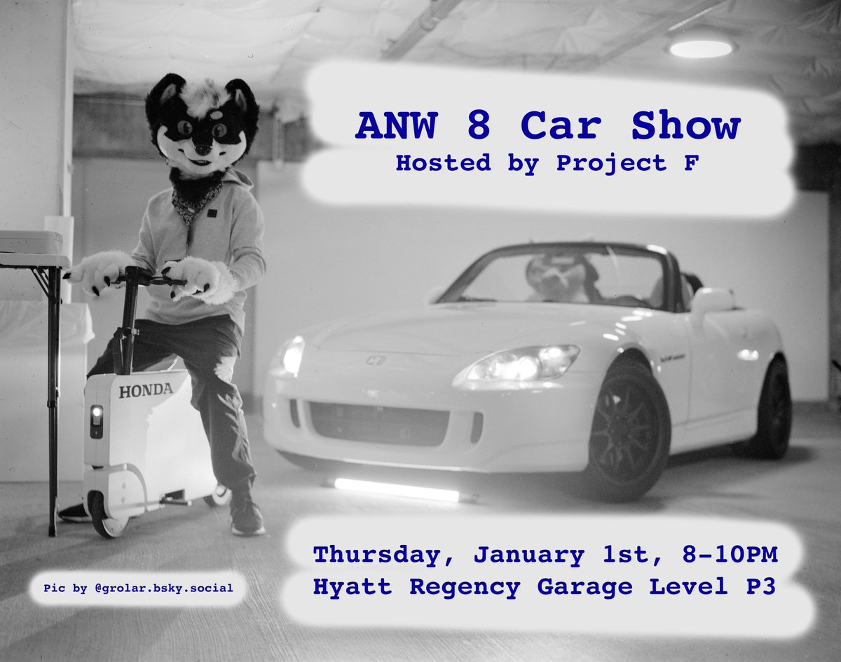 ProjectF_Club's tweet image. Project F's next car show will be on Thursday night of ANW 8!

To show a car, select the "Car Show" upgrade when registering for the con. You will received a parking reimbursement on your hotel room if the name on your con reg and hotel room reg match.

📸 @/grolar.bsky.social