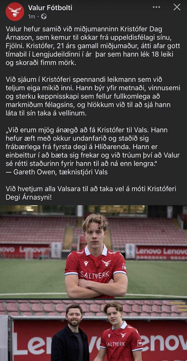 Kristján Óli Sigurðsson tweet media