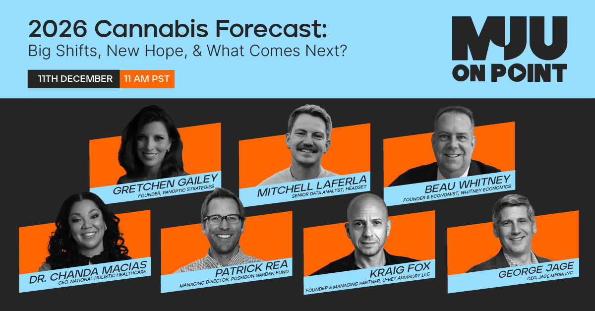 MJunpacked's tweet image. Spoiler: 2026 might surprise you.

Tune into MJU On Point tomorrow at 11AM PST for blunt takes from some of the industry’s most respected voices as they break down their expectations for '26.

We’ll see you there: us02web.zoom.us/webinar/regist…